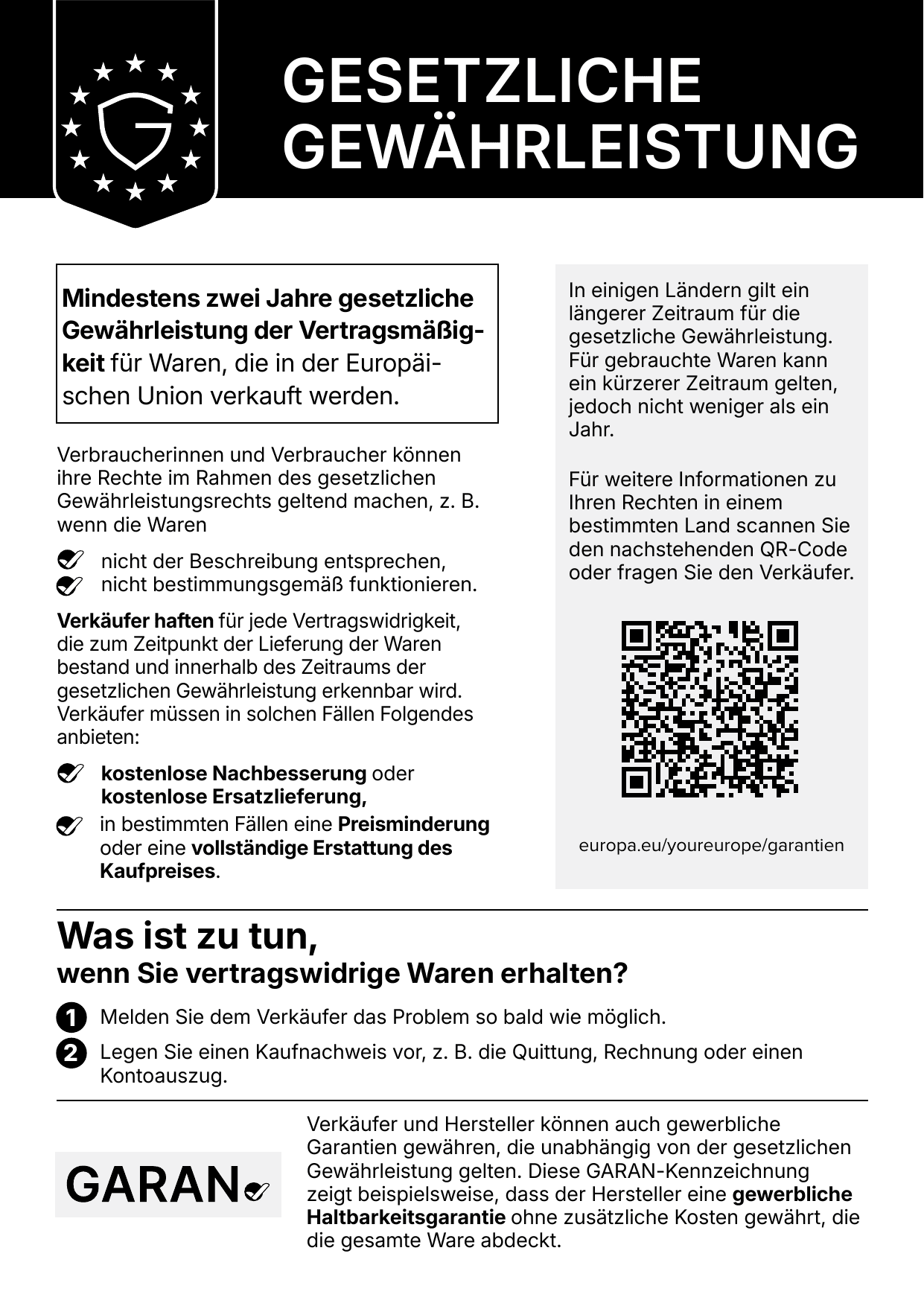 Harmonisierte Mitteilung über das gesetzliche Gewährleistungsrecht, Seite 2